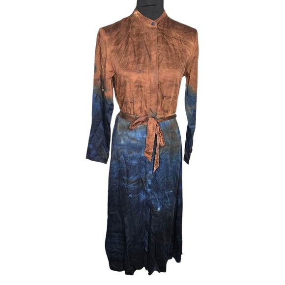 Anthropologie Cloth & Stone Tie-Dye Perla Midi Long Sleeve Dress Size: S - Picture 2 of 4